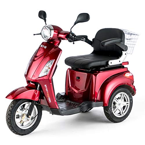 VELECO ZT15 Scooter Eléctrico de 3 Ruedas Mayores Minusvalido 900W Rojo