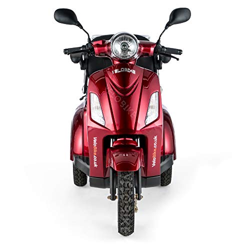 VELECO ZT15 Scooter Eléctrico de 3 Ruedas Mayores Minusvalido 900W Rojo