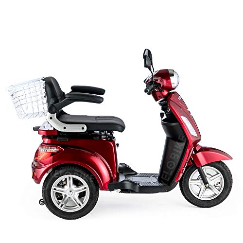 VELECO ZT15 Scooter Eléctrico de 3 Ruedas Mayores Minusvalido 900W Rojo