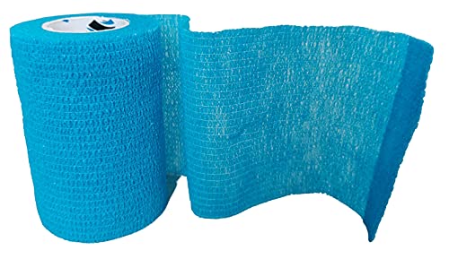 Venda Cohesiva - Azul Claro - 6 rollos x 7,5 cm x 4,5 m autoadhesivo flexible vendaje, primeros auxilios, lesiones