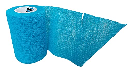 Venda Cohesiva - Azul Claro - 6 rollos x 7,5 cm x 4,5 m autoadhesivo flexible vendaje, primeros auxilios, lesiones