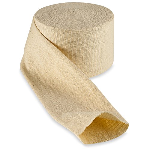 Vendaje tubular elástico tamaño E, caja de 10M - Color natural (9 cms X 10 metros) Venda grande para soporte de rodilla -medio muslo, licra y algodón