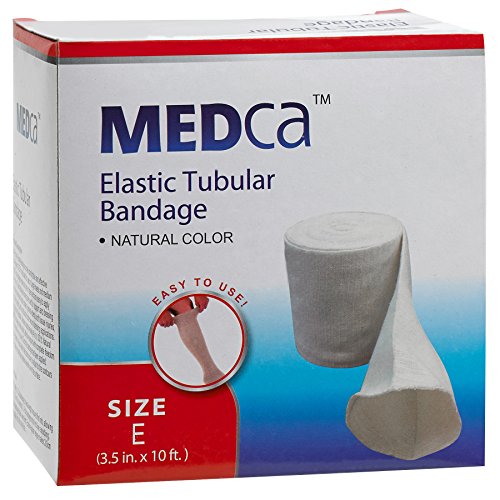 Vendaje tubular elástico tamaño E, caja de 10M - Color natural (9 cms X 10 metros) Venda grande para soporte de rodilla -medio muslo, licra y algodón