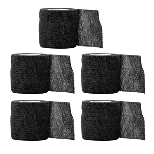 Vendajes tubulares no tejidos Stockinette: 5 unids elástico tubular soporte vendaje 5x5cm negro algodón adhesivo rodilla vendajes compressogrip vendajes elásticos tubulares