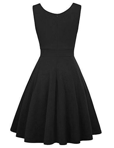 Vestido Vintage para Mujeres sin Mangas Cuello V de Fiesta Cóctel Rockabilly Clásico 2XL CL010698-1