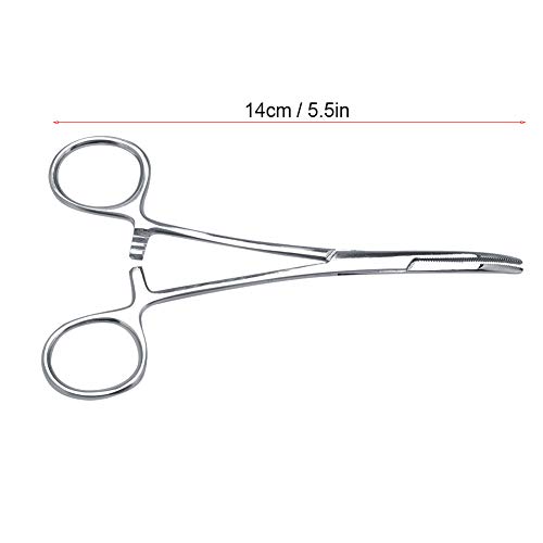 ViaGasaFamido Pinza hemostática de Acero Inoxidable de 4.9 Pulgadas/5.5 Pulgadas Mosquito Mascota Perro Gato Pelo Pinzas Pinzas Pinza hemostática Limpieza de oídos Abrazadera Curvada(Large)