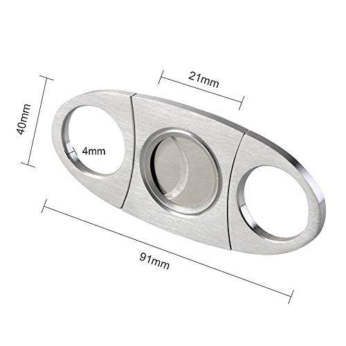 Vicloon Bolsillo Cigar Cutter Acero Inoxidable Doble Hoja, Bolsillo Cortador De Puros, Tijeras para Cigarros