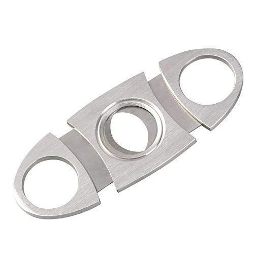 Vicloon Bolsillo Cigar Cutter Acero Inoxidable Doble Hoja, Bolsillo Cortador De Puros, Tijeras para Cigarros