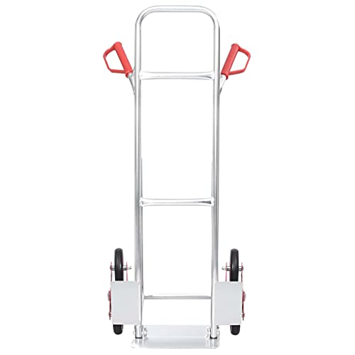 vidaXL Carrito de Mano para Escalera 6 Ruedas Manual Plataforma Plegable Soporte Transporte de Subir Elevada Portátil Sacos Carretilla de Carga 150 kg