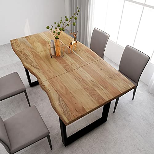 vidaXL Madera Maciza Acacia Mesa de Comedor Consola Extensible Cocina Muebles Decorativo Hogar Multiusos Auxiliar Salón Sala de Estar