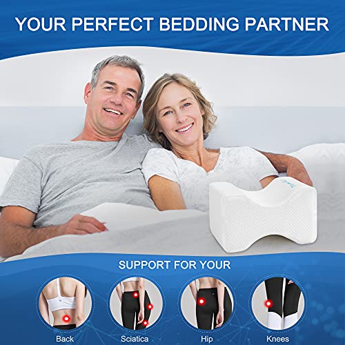 viewstar Almohada Piernas para Dormir-Bambú, Aliviando Ciática/Dolor de Espalda,Caderas, Ergonómica con Espuma de Memoria, para los Que Suele Dormir de Lado y Embarazadas, Cojín piernas Dormir