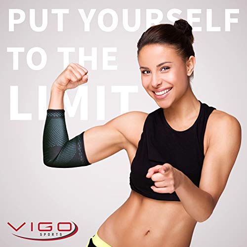 Vigo Sports Elbow Bandage lavable en máquina - Vendaje para codo de tenista anti-sudor para hombres y mujeres - Vendaje para codo para fitness - Vendaje para codo para hombres