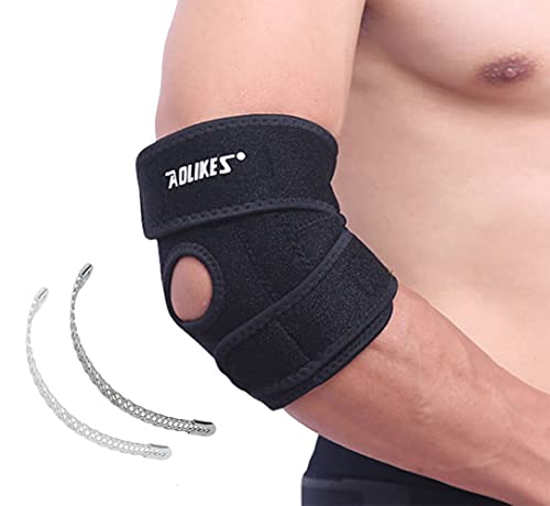 Vintree Codera Deportivas Codera Tendinitis con Estabilizadores Dobles de Resortes Codo Golf Ajustable Codo Tenista Compresión de Codo para Esguince Artritis Codera Epicondilitis Alivio del Dolor