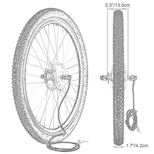 Viribus Kit de Conversión para Bicecleta Eléctrica 48V 1000W Kit de Conversión de Bicicleta Electric para Rueda Trasera 26Pulgadas Bike Conversion Kit con Controlador de Modo Dual