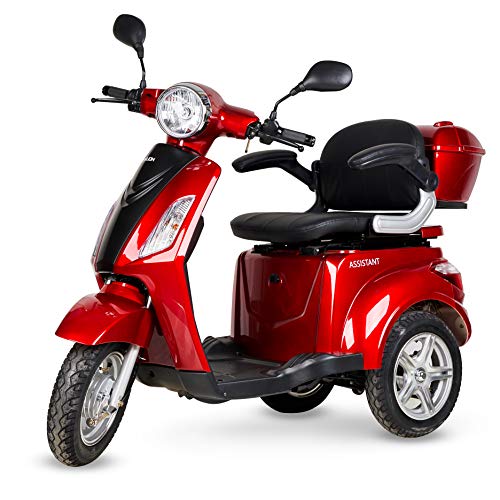 Virtuemart Ecoxtrem Triciclo eléctrico para Movilidad recudida con Silla, Scooter eléctrico de 3 Ruedas minusválido 650w Color Rojo