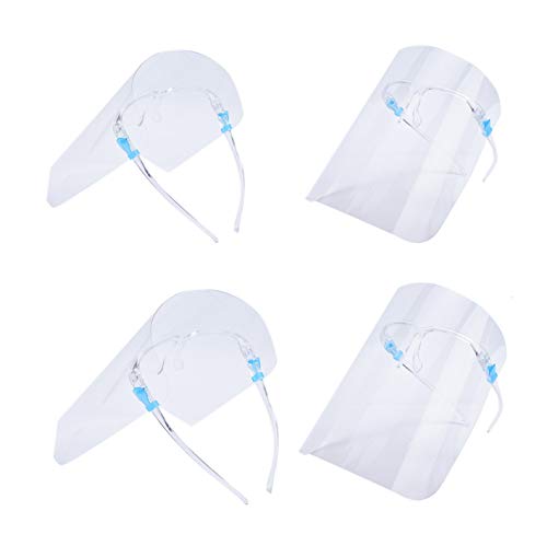 Visera-pantalla Protector Facial Antivaho transparente protección facial reutilizable(con 4 Viseras reemplazables y 4 monturas de Gafas Reutilizables)