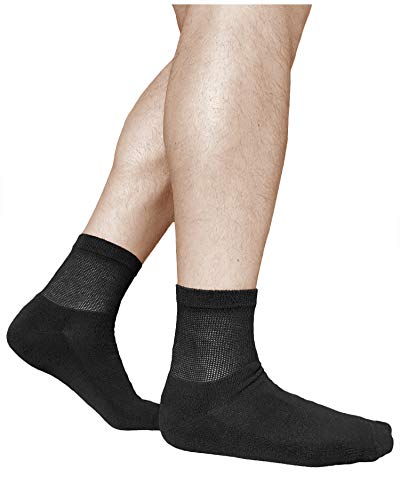 vitsocks Calcetines Anchos Acolchados Diabéticos Hombre (3 PARES) Pies Cansados Doloridos, negro, 42-43