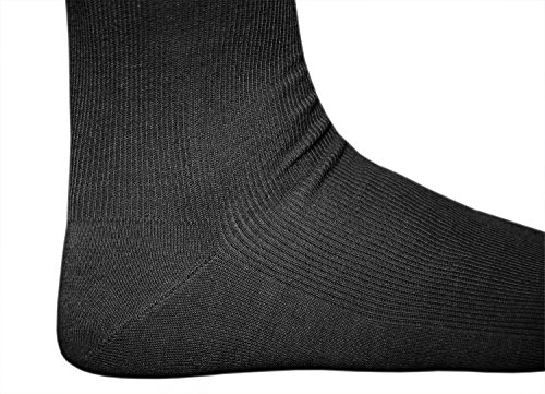 vitsocks Calcetines Sin Elástico 98% Algodón Hombre (3 PARES) No Presión Hinchazón Leve, negro, 42-43