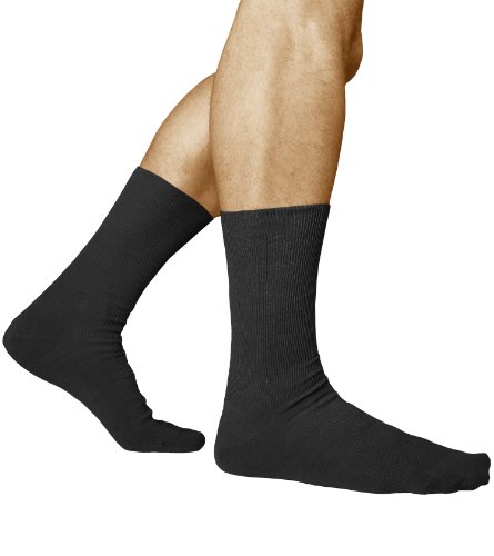 vitsocks Calcetines Sin Elástico 98% Algodón Hombre (3 PARES) No Presión Hinchazón Leve, negro, 42-43