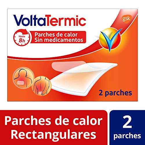 VoltaTermic, Parches de Calor, Alivio del Dolor 24 Horas, sin Medicamentos, 2 Parches Rectangulares