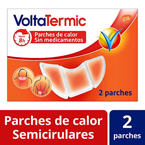 Voltatermic, Parches de Calor, Alivio del Dolor de Cervicales durante 24 horas, 2 Parches Semicirculares