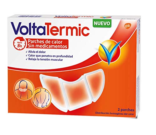 Voltatermic, Parches de Calor, Alivio del Dolor de Cervicales durante 24 horas, 2 Parches Semicirculares