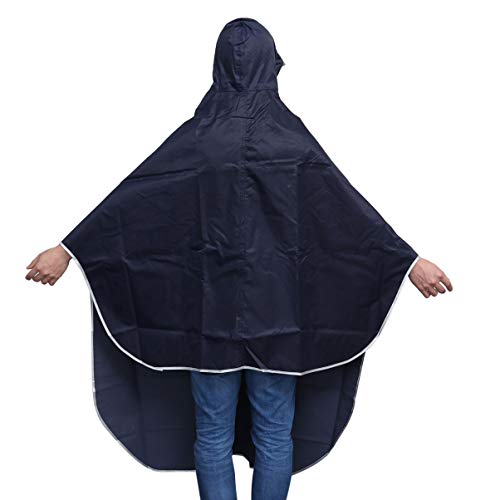 VORCOOL Cabo de lluvia para hombre y mujer, con capucha, resistente al viento, para la lluvia, para la movilidad, para acampar, al aire libre, con tapa transparente (azul marino)