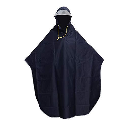 VORCOOL Cabo de lluvia para hombre y mujer, con capucha, resistente al viento, para la lluvia, para la movilidad, para acampar, al aire libre, con tapa transparente (azul marino)