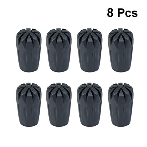 Wakauto 8 Pack Protector de Punta para Bastón de Senderismo,8Pcs Suave de Goma Protectores Topes para Bastones Senderismo Caminata Trekking Pole Antideslizante Universal Protectores Accesorios