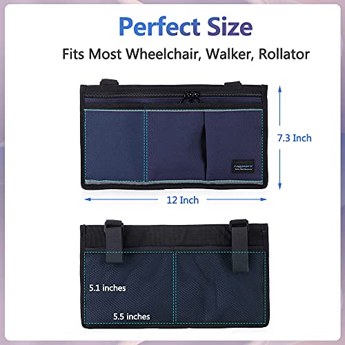 Walker Bags - Bolsa de viaje para silla de ruedas y scooter eléctrico, bolsa de transporte, reposabrazos lateral, organizador de malla, funda de almacenamiento