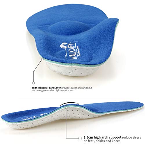 Walkomfy Plantillas Ortopedicas con Soporte de Arco y Talone, Arch Support Insole para Pie Cavo, Fascitis Plantar, Pronador, Pie Plano, Pie Valgo, Supinador, Dolor en Metatarso, para Deporte Trabajo