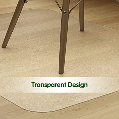 WASJOYE Alfombrilla para Silla PVC para Suelos Duros, 91 x 122 cm (3'x4 ') ,Estera para Silla de Oficina Hogar para Muebles Protector de Suelo de Madera