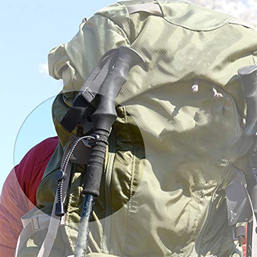 Wawogic Mochila de 2 uds, Soporte para bastón para Exteriores, Equipo de Hebilla para Poste de Trekking, Accesorio para bastón para Caminar, Hebilla de plástico, Cuerda elástica