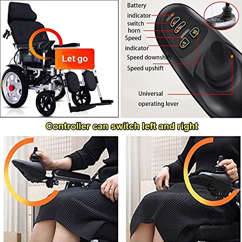 WBJLG Inteligencia Totalmente automática Coche eléctrico Silla de Ruedas Inteligente Plegable Silla de Ruedas automática portátil para Personas Mayores discapacitadas, 20A