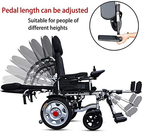 WBJLG Silla de Ruedas eléctrica Plegable para Personas Mayores Silla de Ruedas para discapacitados Ayuda de Movilidad eléctrica portátil Sillas de Ruedas eléctricas de Larga Distancia de Viaje, 20