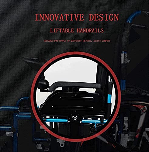 WBJLG Silla de Ruedas eléctrica Plegable Silla de Ruedas Ligera Todo Terreno Batería de Litio portátil Sistema de Frenos Inteligente Scooter para Personas Mayores discapacitadas