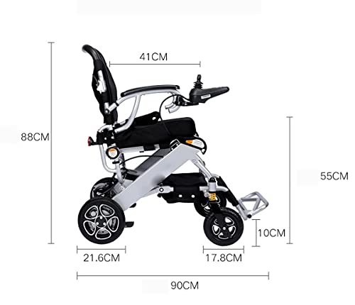 WBJLG Silla de Ruedas eléctrica, Silla de Ruedas Plegable, batería de Litio Doble, con Silla de Ruedas eléctrica o Manual, se Aplica a Adultos Mayores discapacitados