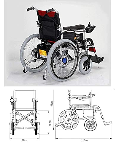 WBJLG sillas de Ruedas Silla de Ruedas eléctrica Plegable compacta para Andador, sillas de Ruedas eléctricas Plegables Ligeras para Transportar, Silla de Ruedas eléctrica, Silla de Ruedas motoriza