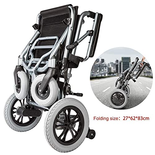 WBJLG sillas de Ruedas Silla de Ruedas motorizada compacta, Plegable, apagada, asistida eléctrica, Ligera y Plegable Sillas de Ruedas eléctricas, Silla de Ruedas motorizada, Asiento móvil, Asiento