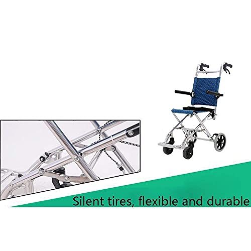 WBJLG sillas de Ruedas Silla de Ruedas portátil Scooter Silla de Ruedas Plegable Silla de Ruedas para Personas Mayores Los Aviones Pueden soportar Cien kilogramos para Personas con Movilidad reduc