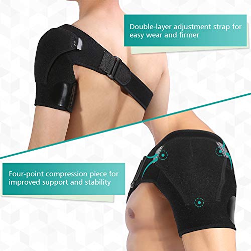 Wchiuoe hombreras deportivas, ortopedica hombreras mujer neopreno, hombros izquierdo y derecho ajustable, protectores de hombrera para tendinitis, lesiones deportivas, artrítico