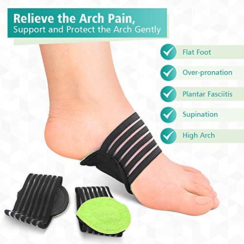 Wchiuoe plantillas acolchadas para fascitis plantar, Calcetines soporte para talón y tobillo, plantillas para pies planos, almohadillas para soporte del arco, plantillas ortopédicas para fascitis