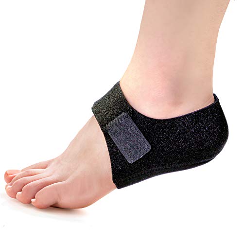 Welnove - 2 protectores de talón, almohadillas de talón, soporte de talón para dolor de talón de fascitis plantar, tendinitis, talones agrietados (tallas de mujer): 37-42, tallas de hombre 37-44)