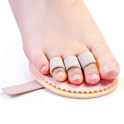 Welnove Corrector Dedos Plantillas de Los Pies, Separador Dedos Pies, Protector Plantar del Callo para Alivio Juanetes, Martillo, Dedo Garra, 2 uds 3 Agujeros Metatarso Almohadilla Pies