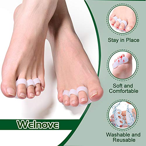 Welnove protectores de Gel de martillo, martillo dedos cojín, Solapamiento de Dedos de los pies, dedos de cabello, alivio del dolor para rizar Toe (2Pairs/4pcs)