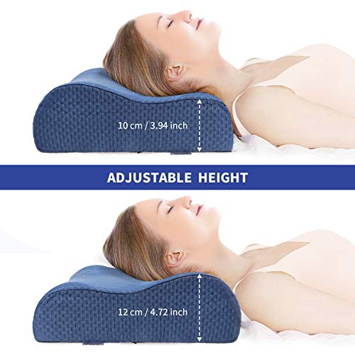 Wemk Almohada Cervical, Almohada Viscoelastica para Reducir Dolores Cervicales, Almohada Ergonómica para Dormir en Diferentes Posturas (Lado, Espalda o Estómago) - con Funda Extraíble y Lavable