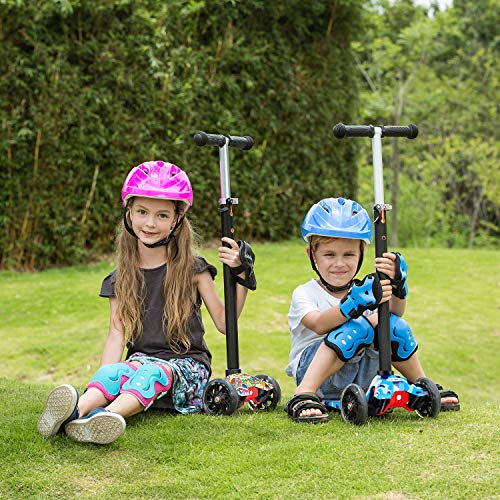 WeSkate Patinete Niños 3 Ruedas para Niños y Niñas de 3 a 12 Años con Manillar Ajustable y Ruedas Intermitentes Scooter Infantil Desmontable con Bandeja Sólida Antideslizante