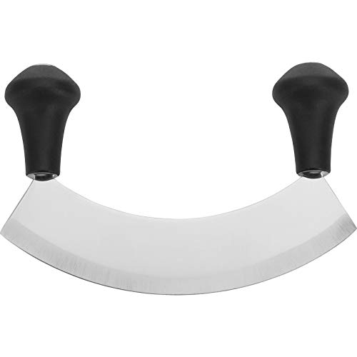 Westmark Cuchillo para picar/cortar de hierbas y pizza, Con 1 hoja, Longitud 17 cm, Acero inoxidable/plástico, Plateado/negro, 12932270