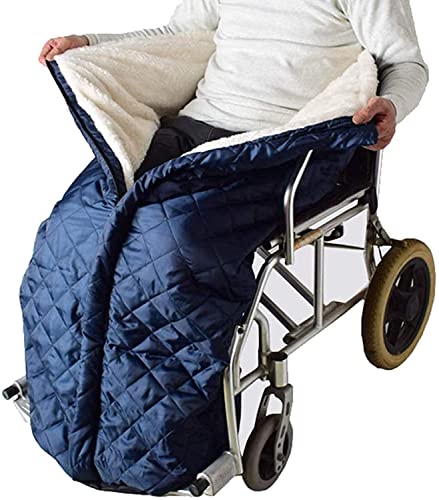 WEUNMPDF Forro polar de felpa para silla de ruedas, cubierta para silla de ruedas, manta de invierno, pierna para pies, bolsa cálida para personas mayores con discapacidad