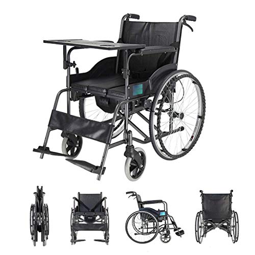 Wheel Silla de Ruedas bariátrica Extra Ancha, un Andador Ligero y Plegable de Cuatro Ruedas, para Uso en automóviles y baúles, con una Capacidad de Carga de 100 kg, portátil